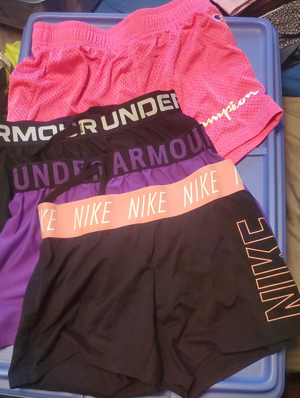 Nike Black Athletic Shorts with Pink Waistband & Logo